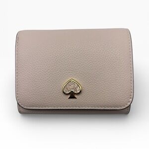 Kate Spade Kayla Embellished Pave Powder Pink Leather Wallet